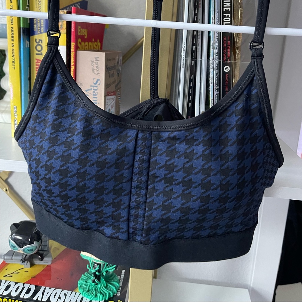 Nike Houndstooth Sports Bra Black/Navy size Medium